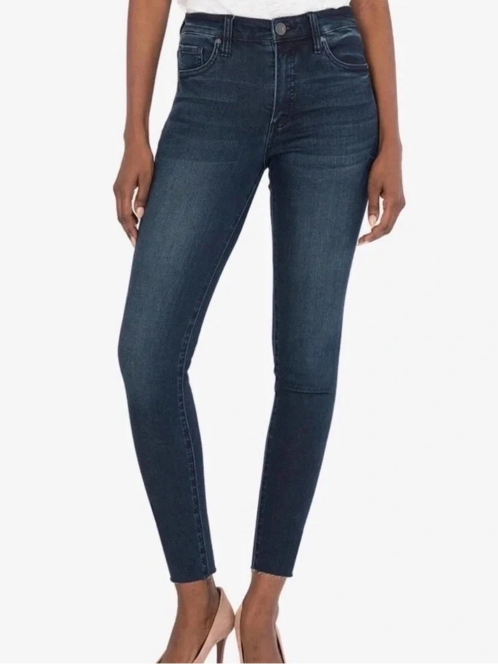 Kut From The Kloth High Rise Connie Fab AF Skinny Raw Hem Ankle Jeans